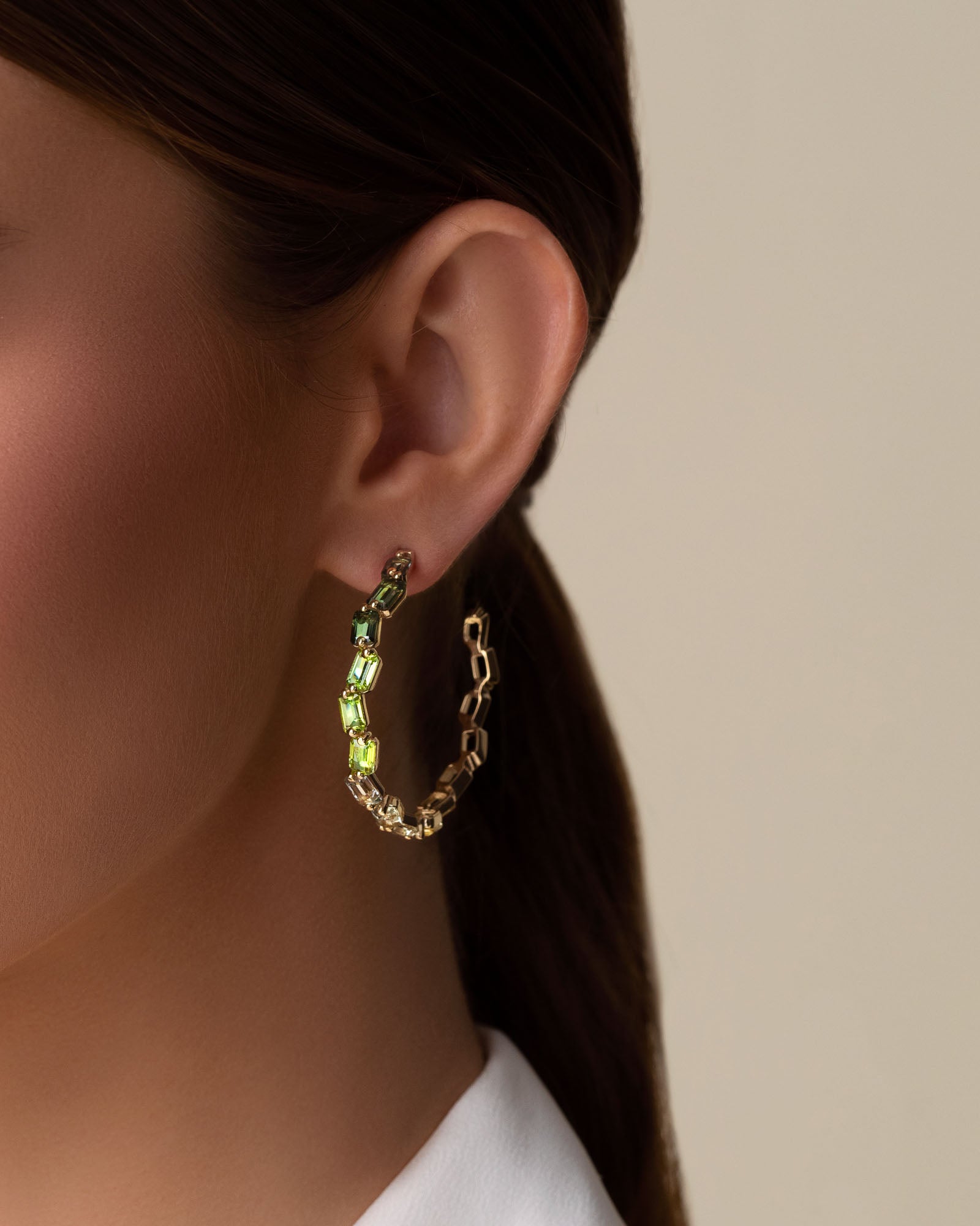 Kalan By Suzanne Kalan Ann Green Ombre Milli Hoops in 14k yellow gold