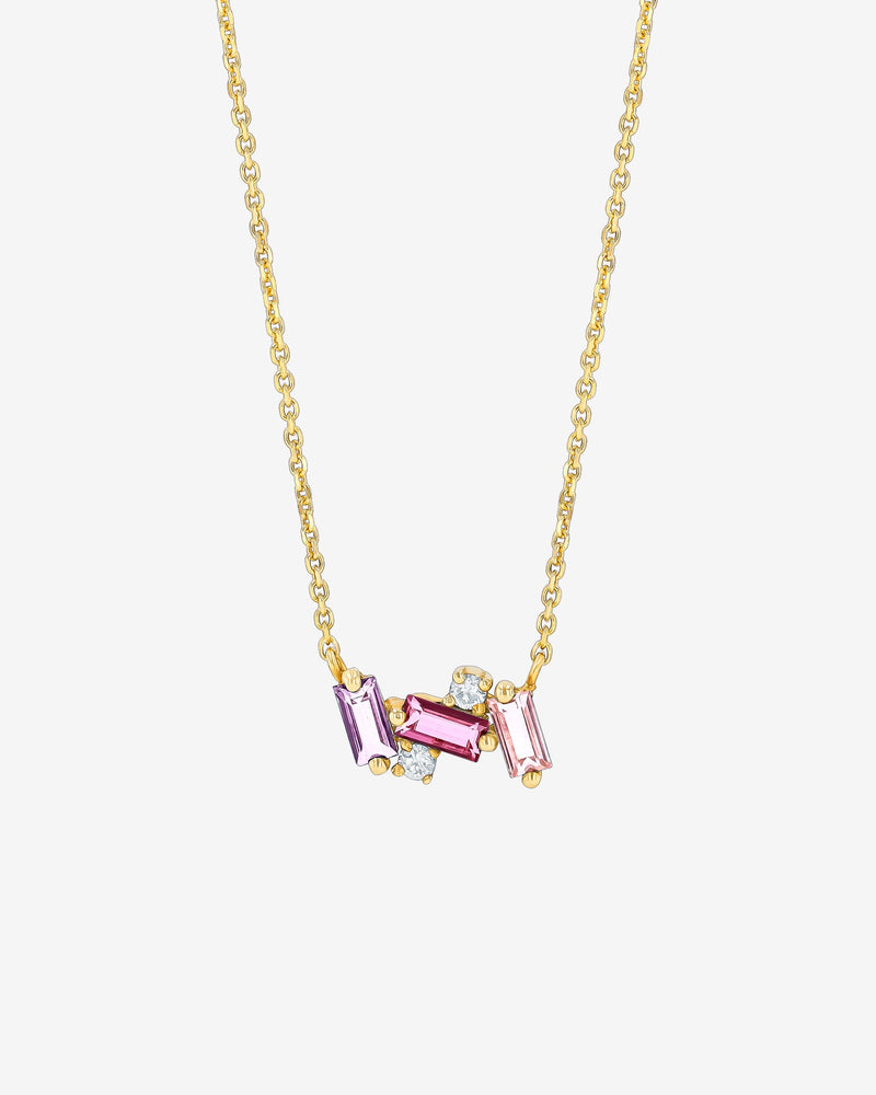 Kalan By Suzanne Kalan Amalfi Mini Burst Dark Pink Mix Pendant in 14k yellow gold