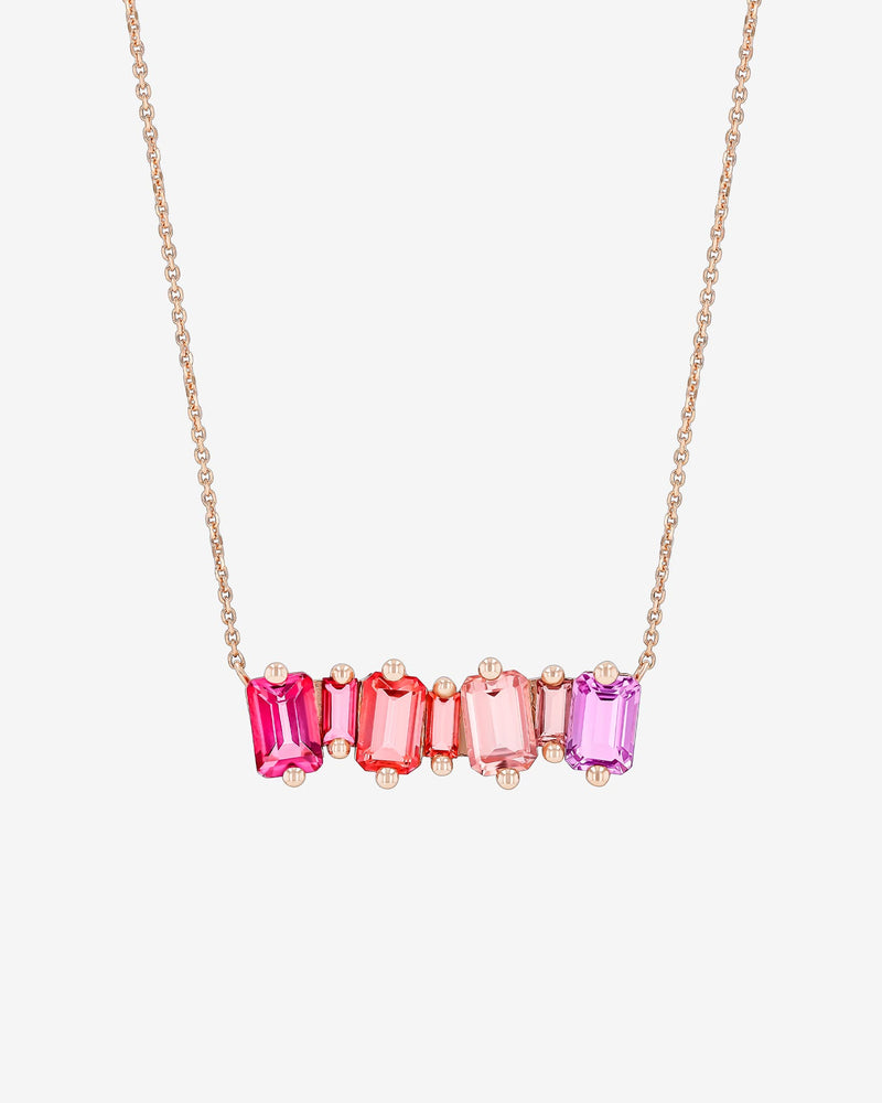 Kalan By Suzanne Kalan Ann Emerald Cut Red Ombre Bar Pendant in 14K rose gold