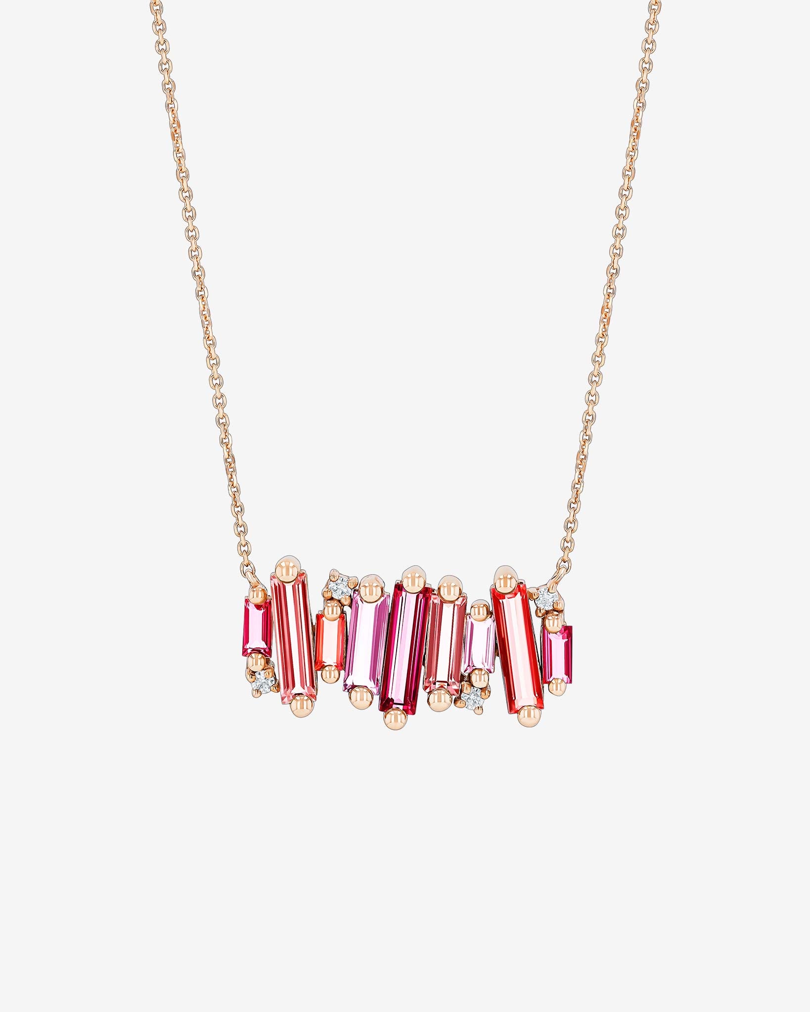 Kalan By Suzanne Kalan Amalfi Burst Red Mix Stacker Pendant in 14k rose gold