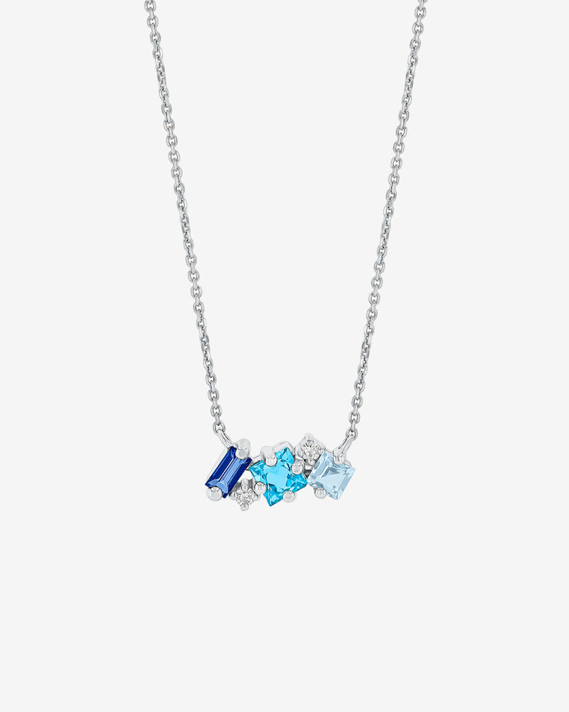 Kalan By Suzanne Kalan Nadima Blue Ombre Mini Bar Pendant in 14k white gold