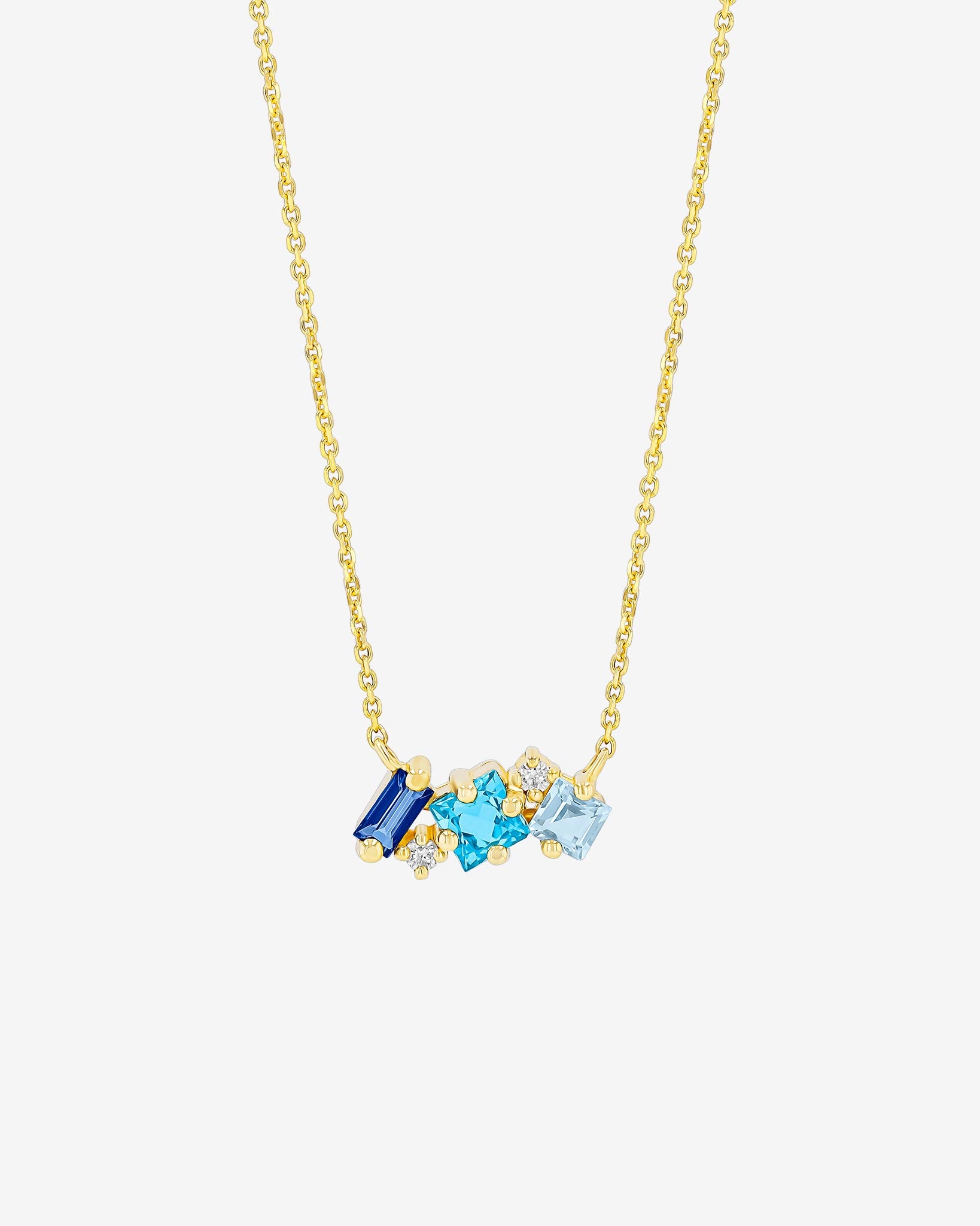 Kalan By Suzanne Kalan Nadima Blue Ombre Mini Bar Pendant in 14k yellow gold
