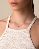Kalan By Suzanne Kalan Nadima Blue Ombre Mini Bar Pendant in 14k yellow gold