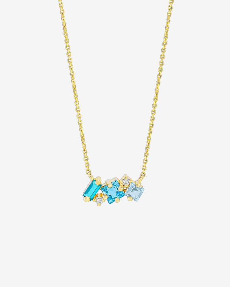 Kalan By Suzanne Kalan Nadima Light Blue Ombre Mini Bar Pendant in 14k yellow gold