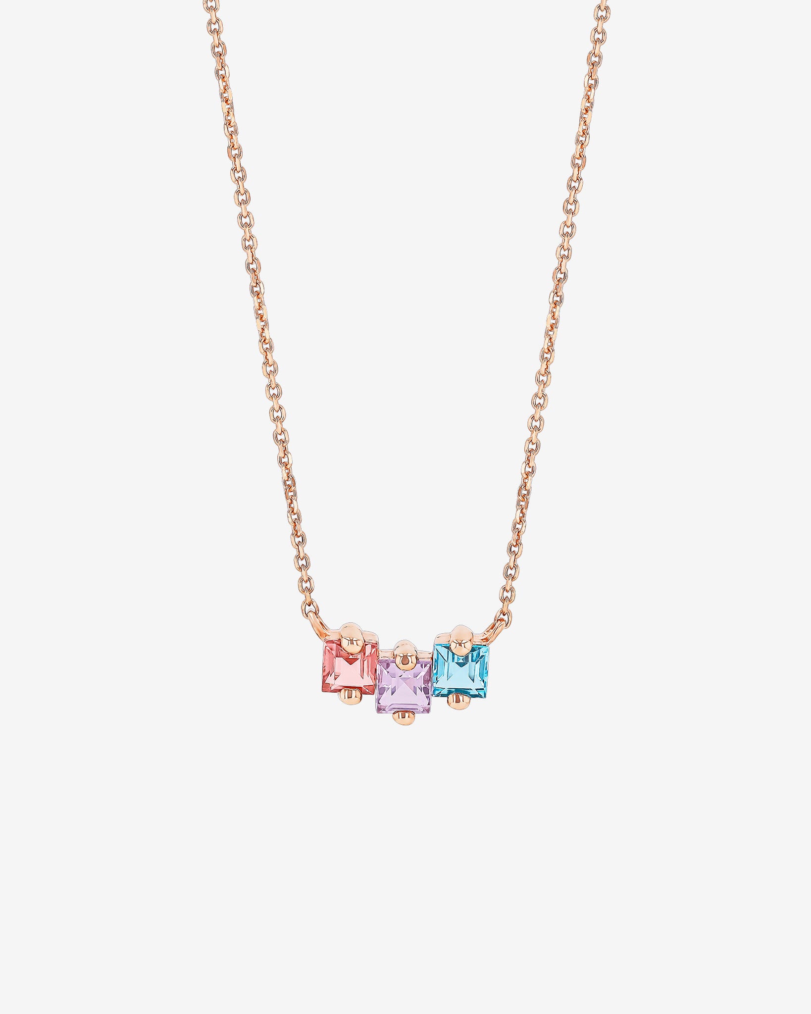 Kalan By Suzanne Kalan Cierra Pink Pastel Mini Bar Pendant in 14k rose gold