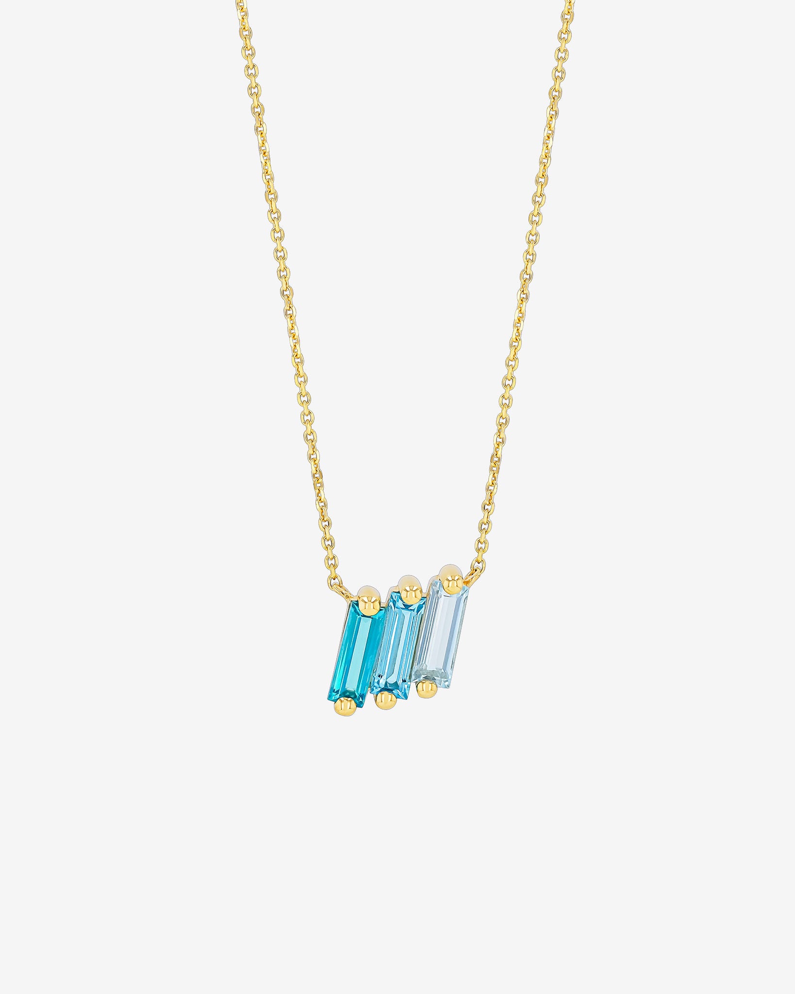 Kalan By Suzanne Kalan Amalfi Midi Light Blue Ombre Pendant in 14k yellow gold