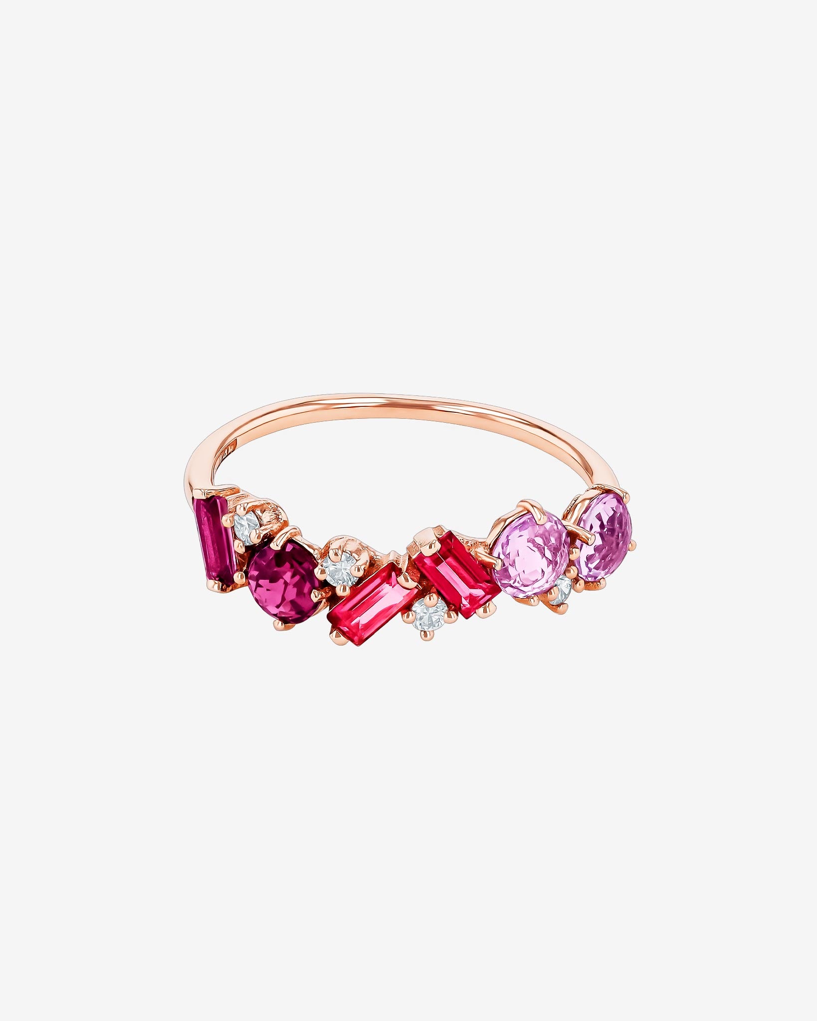Kalan By Suzanne Kalan Amalfi Blend Red Ombre Half Band in 14k rose gold