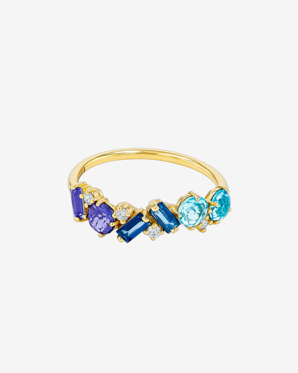 Kalan By Suzanne Kalan Amalfi Blend Blue Ombre Half Band in 14k yellow gold