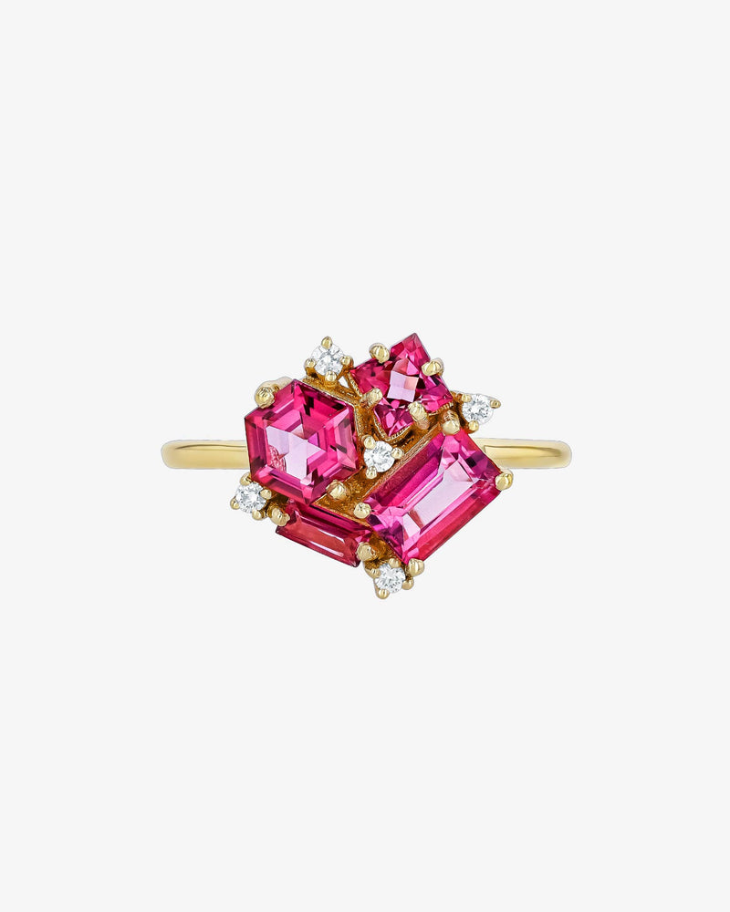 Kalan By Suzanne Kalan Amalfi Pink Topaz Blossom Ring in 14k yellow gold