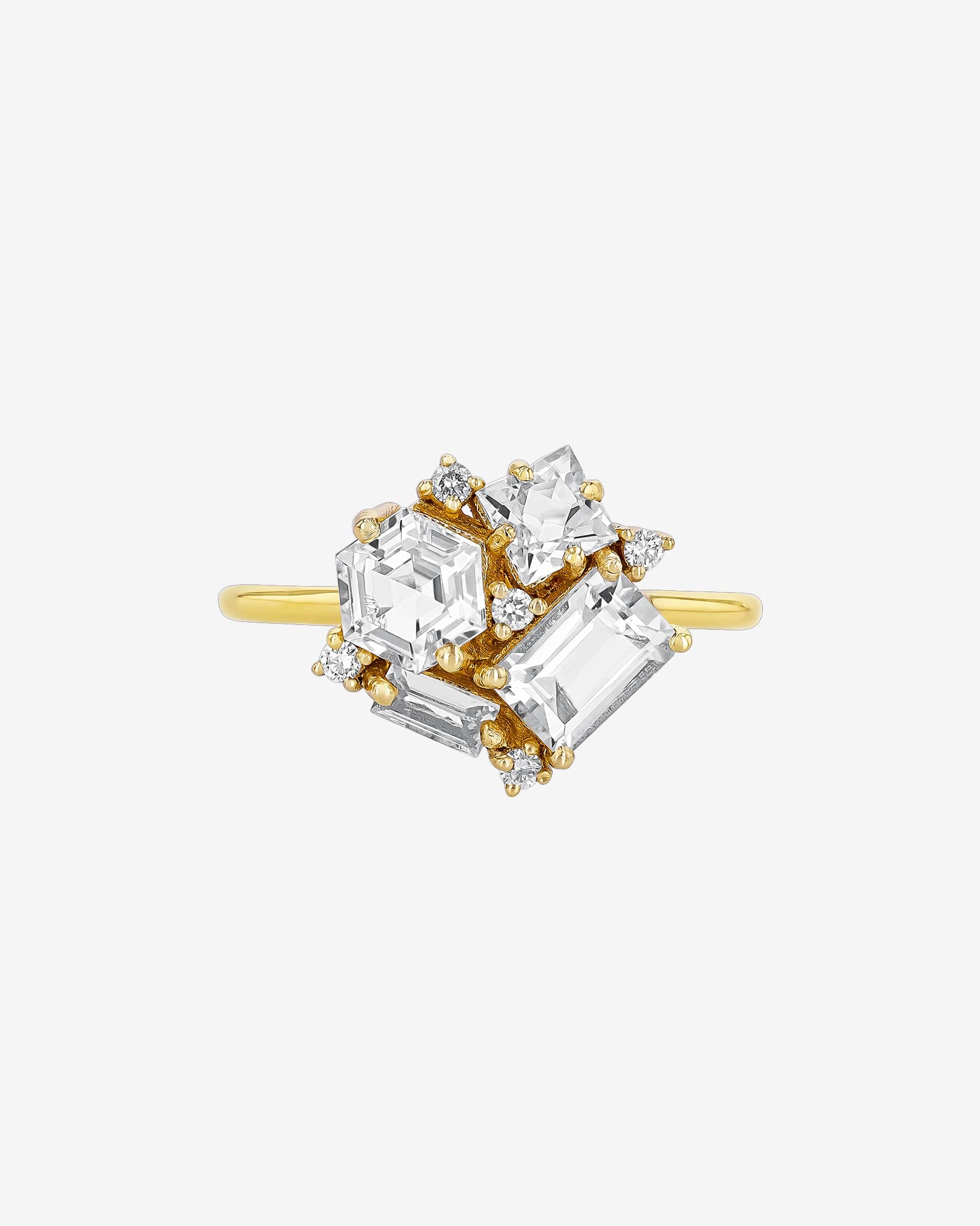 Kalan By Suzanne Kalan Amalfi White Topaz Blossom Ring in 14k yellow gold