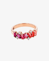 Kalan By Suzanne Kalan Amalfi Burst Red Ombre Half Band in 14k rose gold