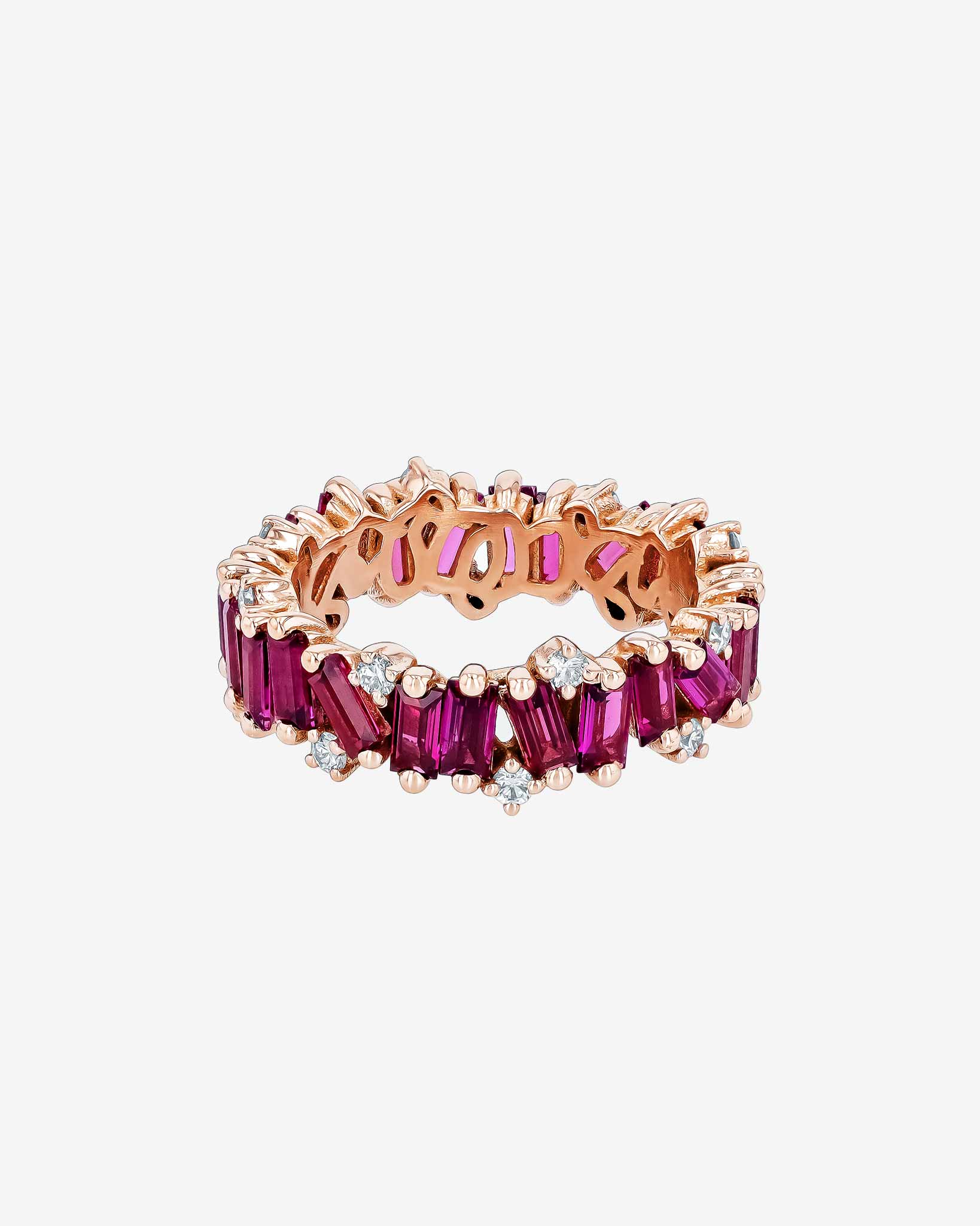 Kalan By Suzanne Kalan Amalfi Burst Rhodolite Eternity Band in 14k rose gold