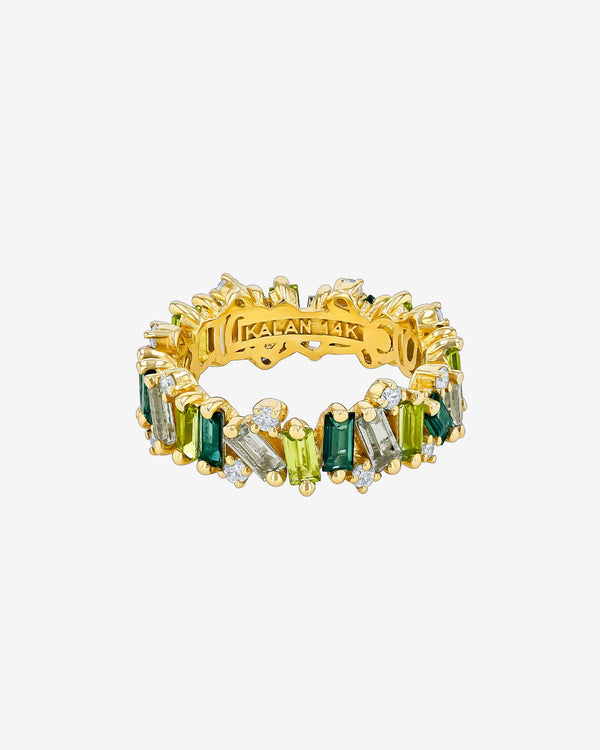 Kalan By Suzanne Kalan Amalfi Burst Green Mix Eternity Band in yellow gold