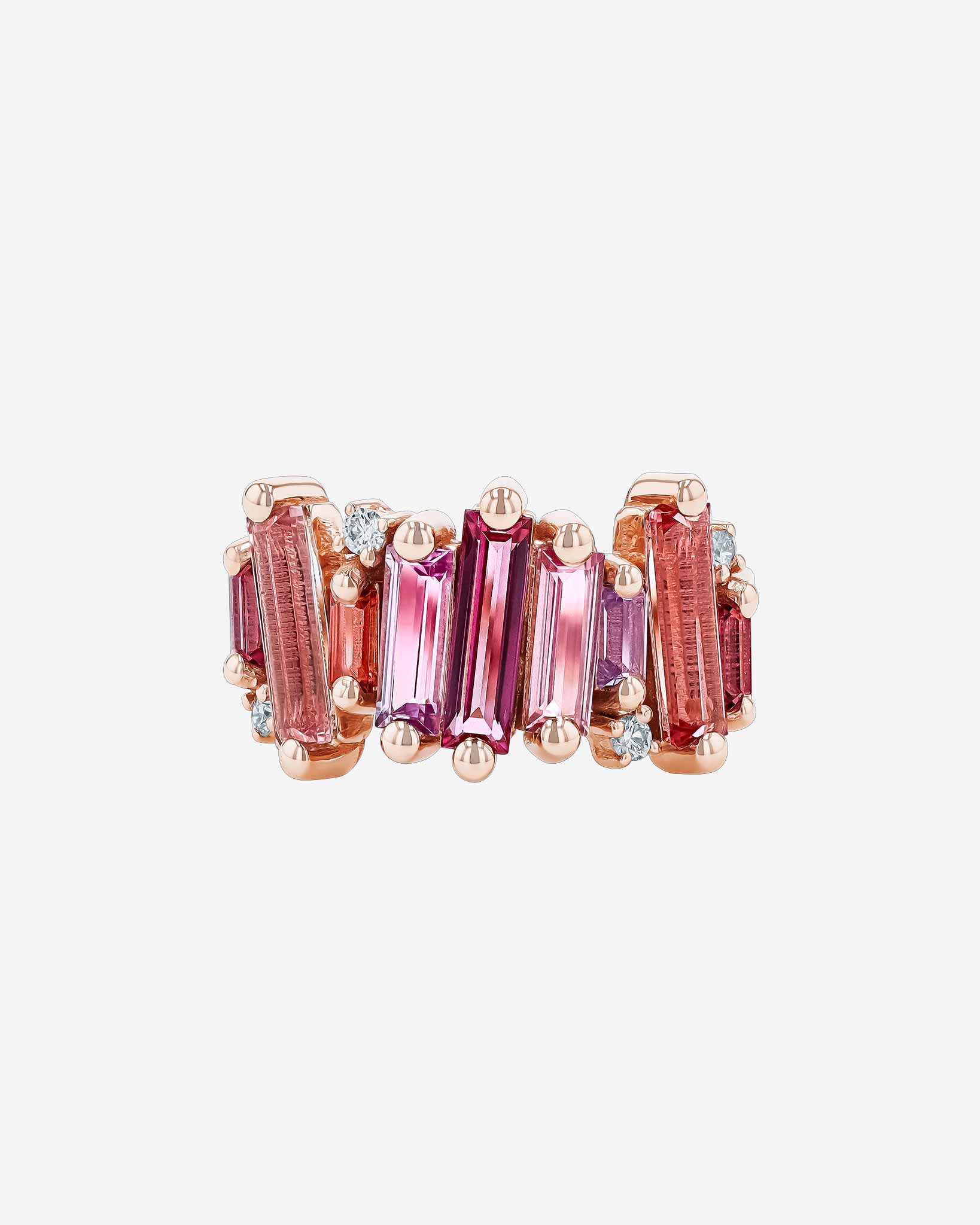 Kalan By Suzanne Kalan Amalfi Burst Red Mix Stacker Half Band in 14k rose gold