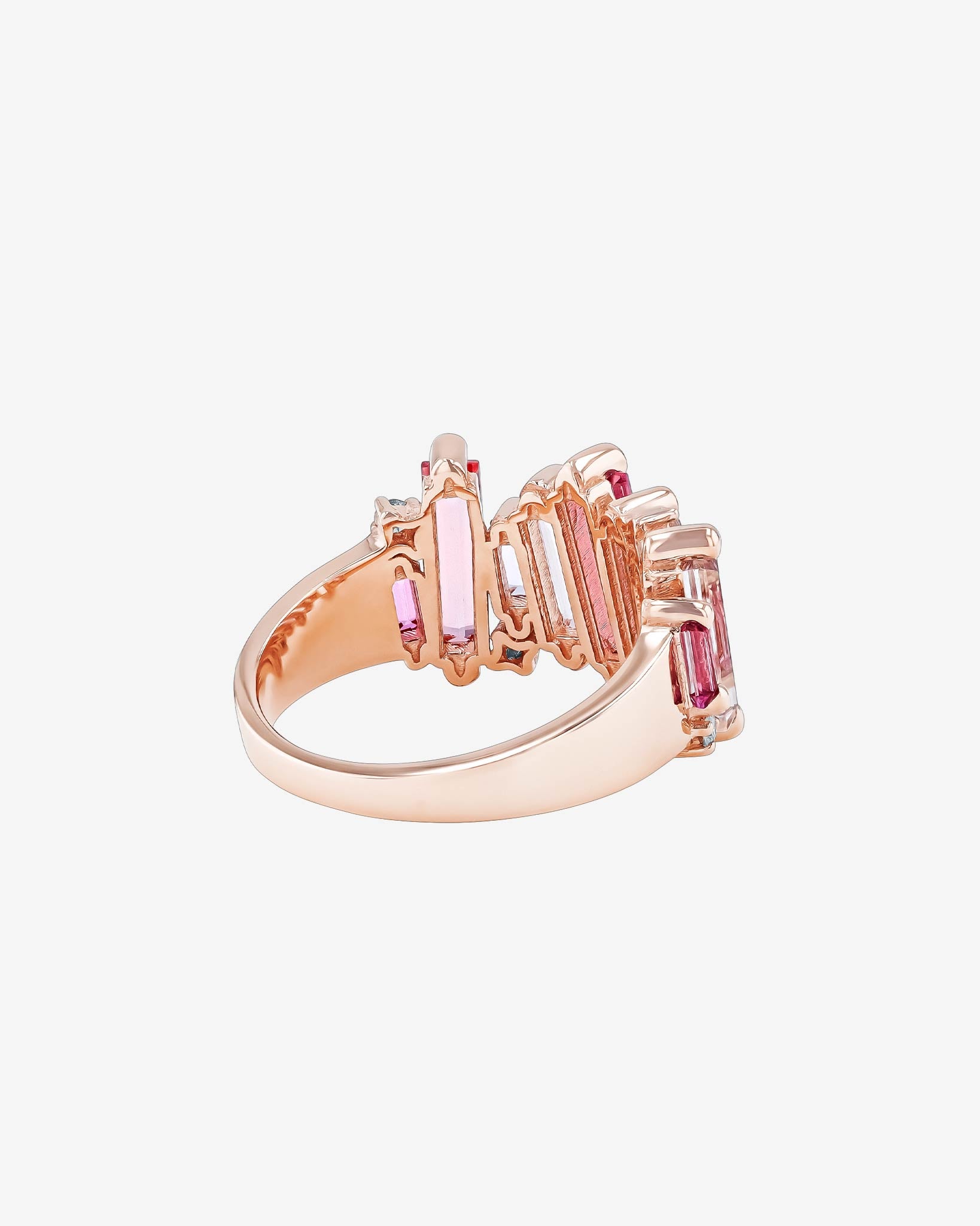 Kalan By Suzanne Kalan Amalfi Burst Red Mix Stacker Half Band in 14k rose gold