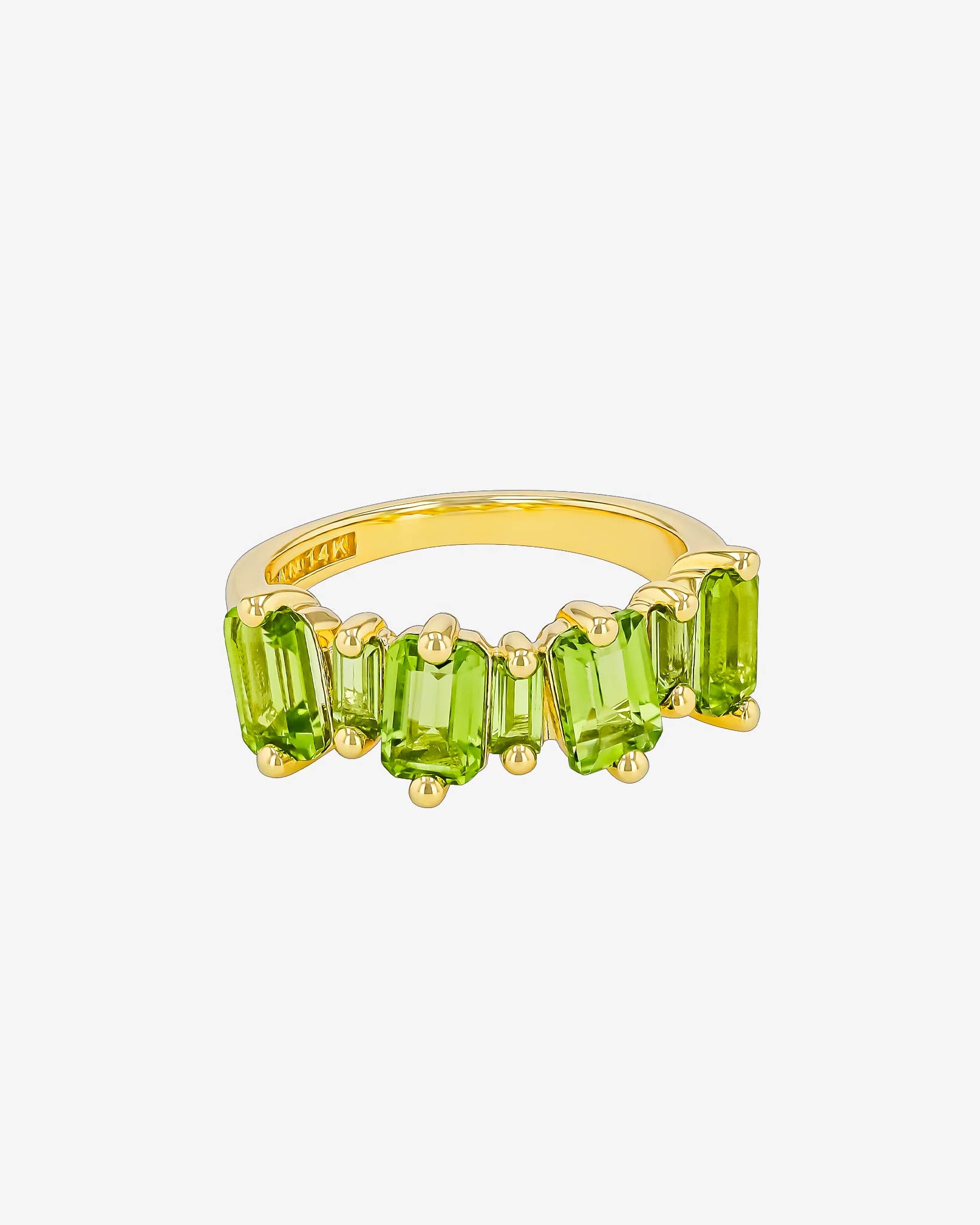 Kalan By Suzanne Kalan Ann Staggered Peridot Half Band in 14K yellow gold