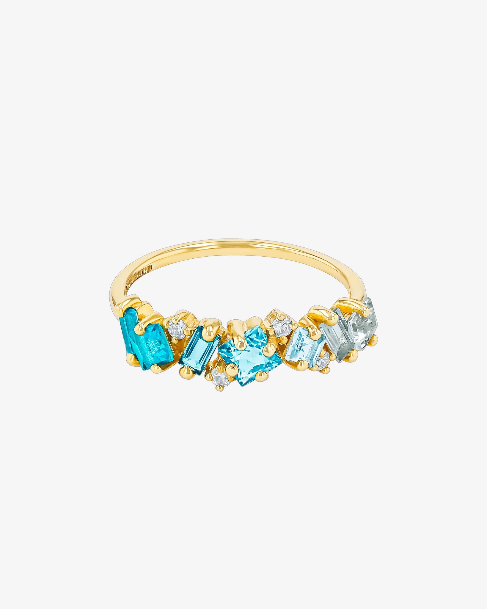 Kalan By Suzanne Kalan Nadima Light Blue Ombre Half Band in 14k yellow gold