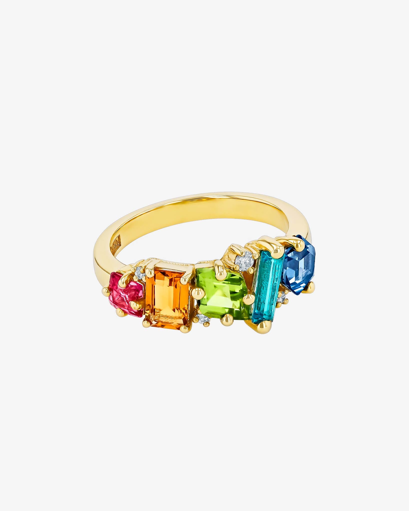 Kalan By Suzanne Kalan Nadima Rainbow Glimmer Ring in 14k yellow gold