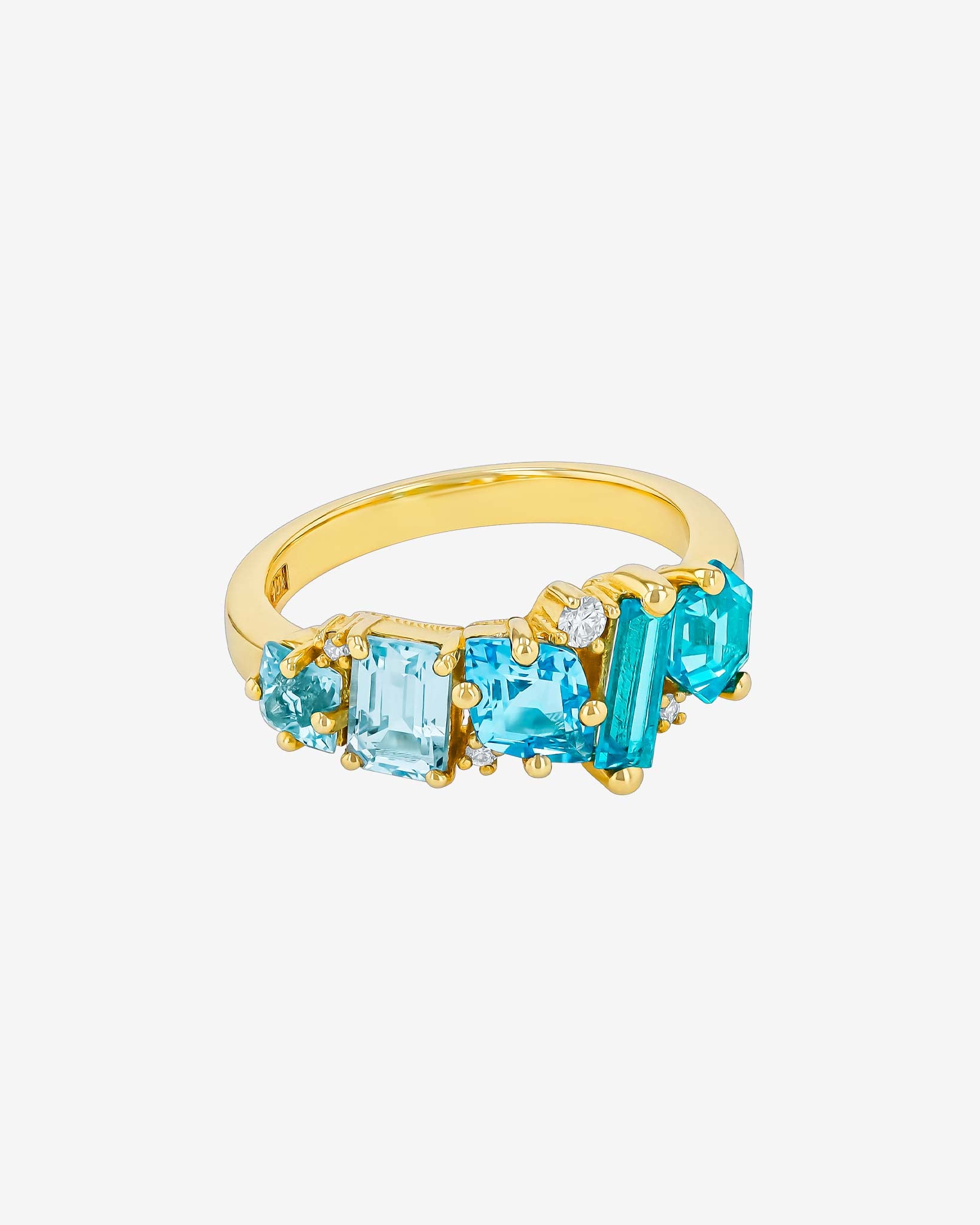 Kalan By Suzanne Kalan Nadima Blend Light Blue Ombre Ring in 14k yellow gold