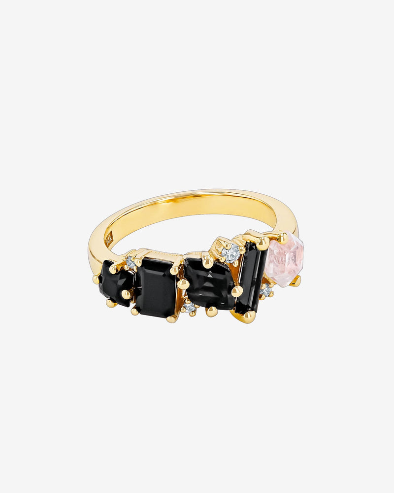 Kalan By Suzanne Kalan Nadima Black Ombre Glimmer Ring in 14k yellow gold
